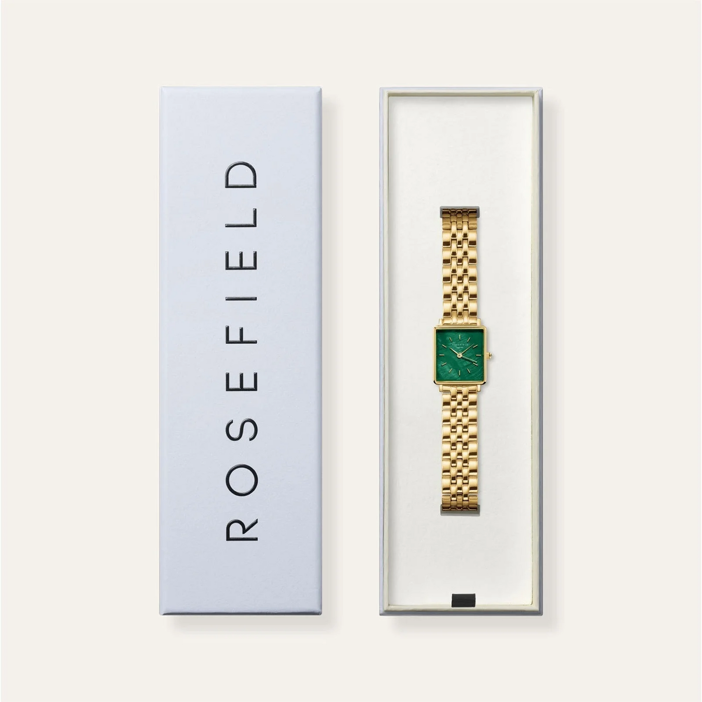 Rosefield Boxy XS Gold Emerald Watch