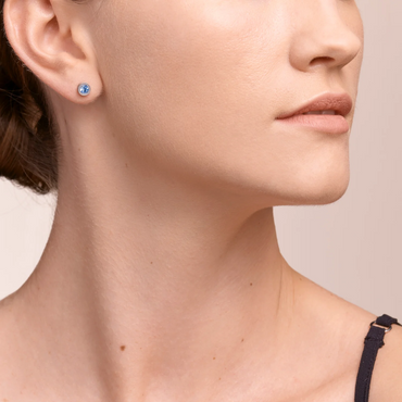 Coeur De Lion 0228E Stainless Steel, Silver Light Blue, Crystal Earrings