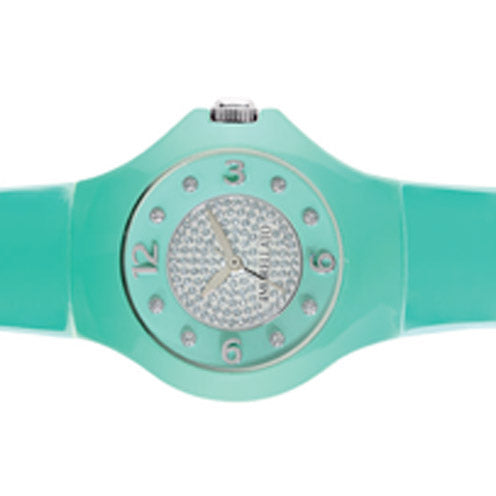 Duo Tone Green Swaroski Colours Waterproof Watch