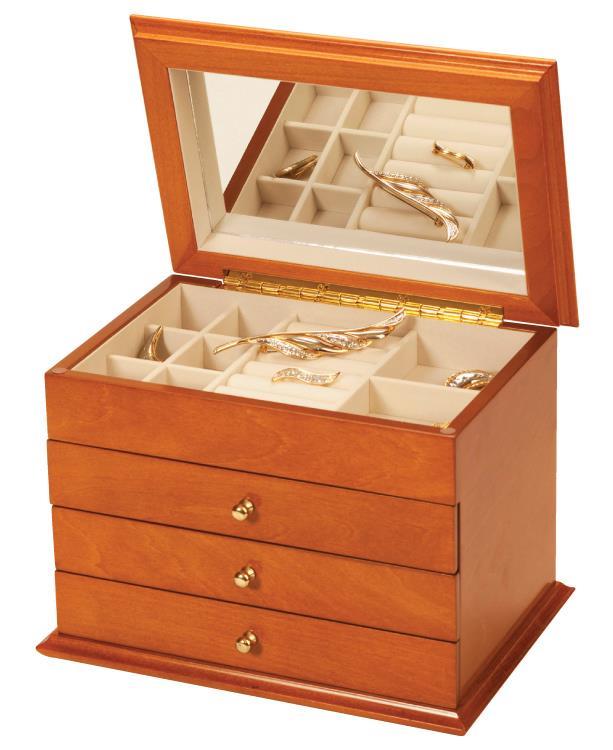 Oriental Rose Wooden Jewellery Box