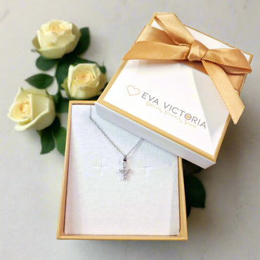 10mm Sterling Silver Cubic Zirconia Cross Pendant