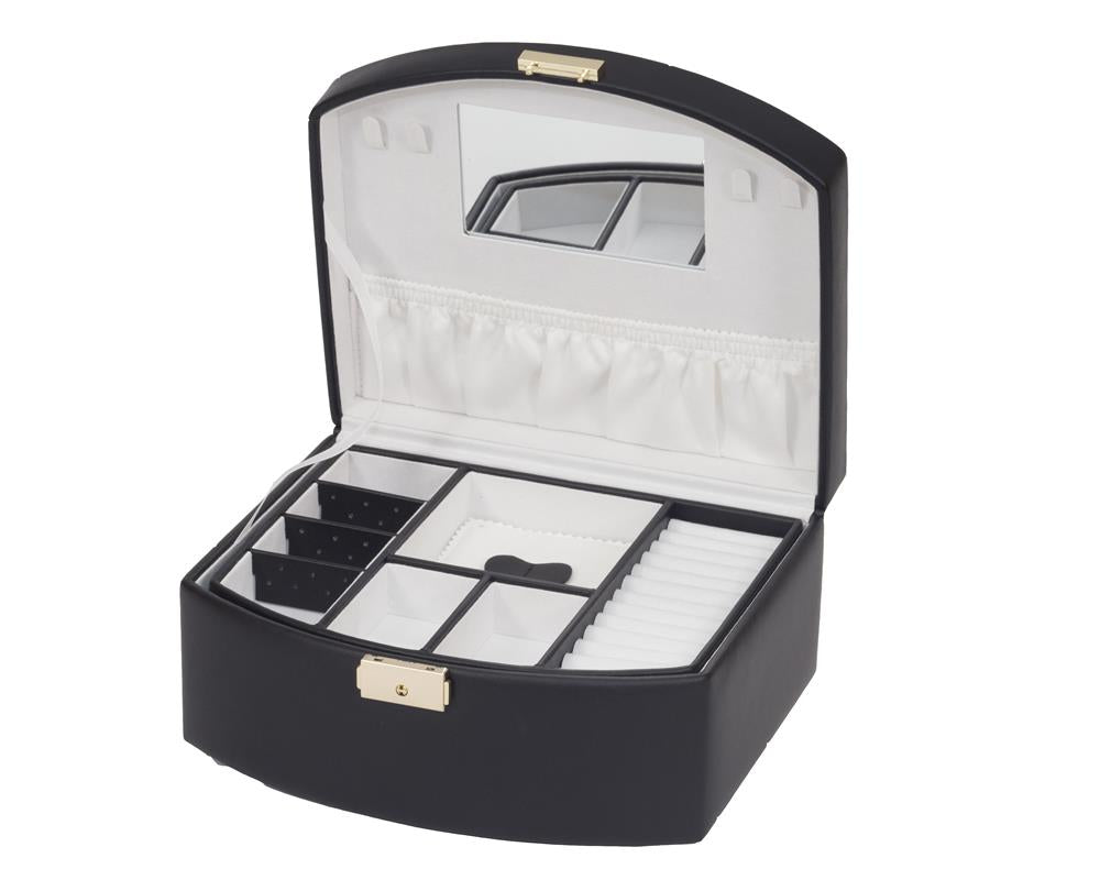 Oria Black Bonded Leather Jewellery Box