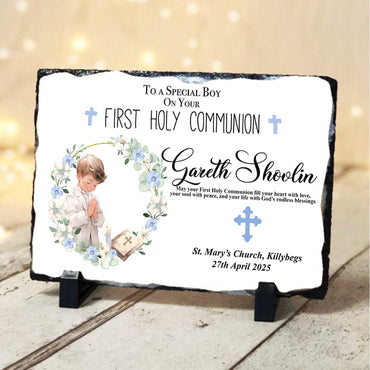 To Special Boy on Communion Personalised Slate