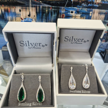 Occasions Long Classic Teardrop Sterling Silver Earrings