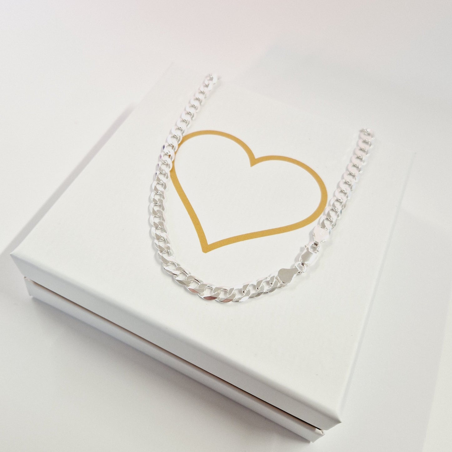 Sterling Silver Solid Curb 5.3 mm Chain