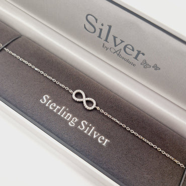 Sparkling Infinity Sterling Silver Chain Bracelet