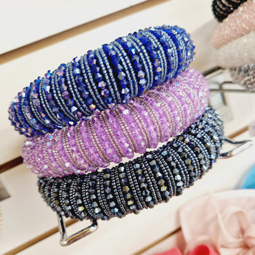 Lilac Beaded Fabric Headband