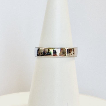 Milled Edge Sterling Silver Unisex Ring Band 5 mm