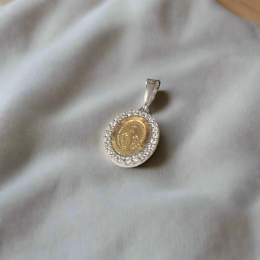 9ct White & Yellow Gold Miraculous Medal 12mm