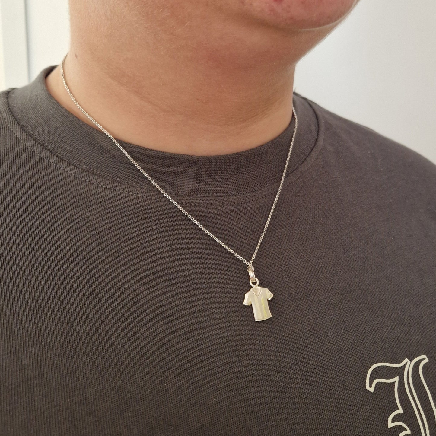 Sterling Silver Personalised Football Jersey Pendant