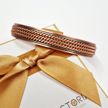 Wide men’s copper magnetic bracelet with 6 magnets Eva Victoria