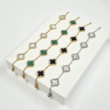 clover shape bracelets in gold and silver at eva victoria ireland