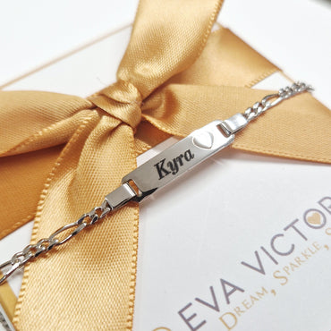 925 sterling silver id bracelet with engraving - eva victoria ireland