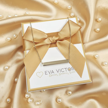 horizontal bar necklace in gold - eva victoria ireland