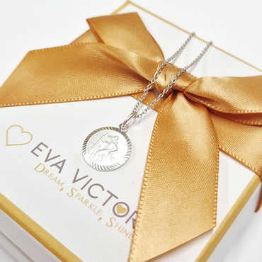 Sterling Silver St. Christopher's Round Medal 12mm