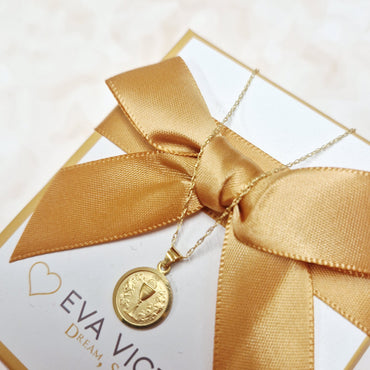 9ct gold communion medal with chalice - eva victoria ireland