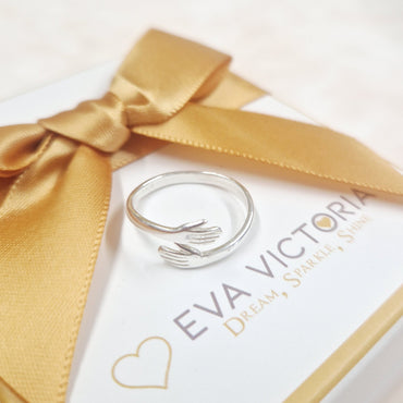 silver hug ring for grandaughter - eva victoria ireland