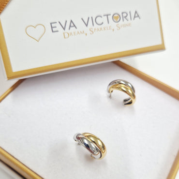 gold and silver two tone hoop earrings buy in ireland