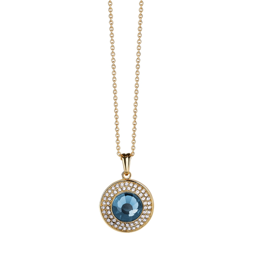 Newbridge 14k Gold Plated Pendant with Montana Stone – Eva Victoria