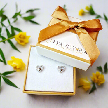 Heart to Heart Children Sterling Silver Earrings