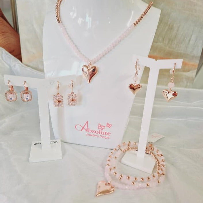 Absolute Jewellery Heart Rose Gold Earrings