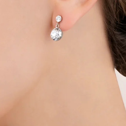 Coeur De Lion 4951E Crystal Stainless Steel Crystal Earrings