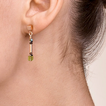 Coeur De Lion 5027E GeoCube Shades of Green Earrings