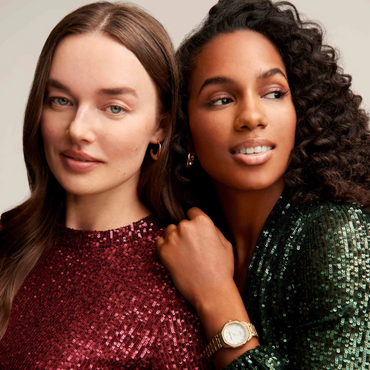 Anne Klein Crystal Accented Octagonal Case Watch