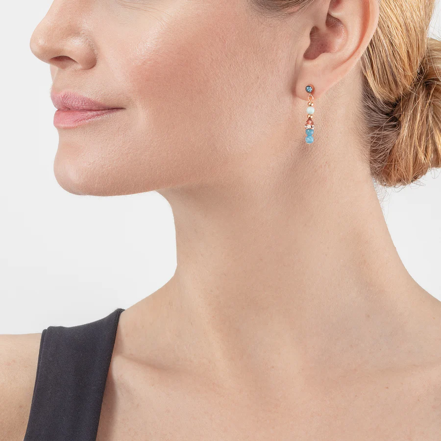 Coeur De Lion 6020E Princess Precious Earrings Aqua-Lilac