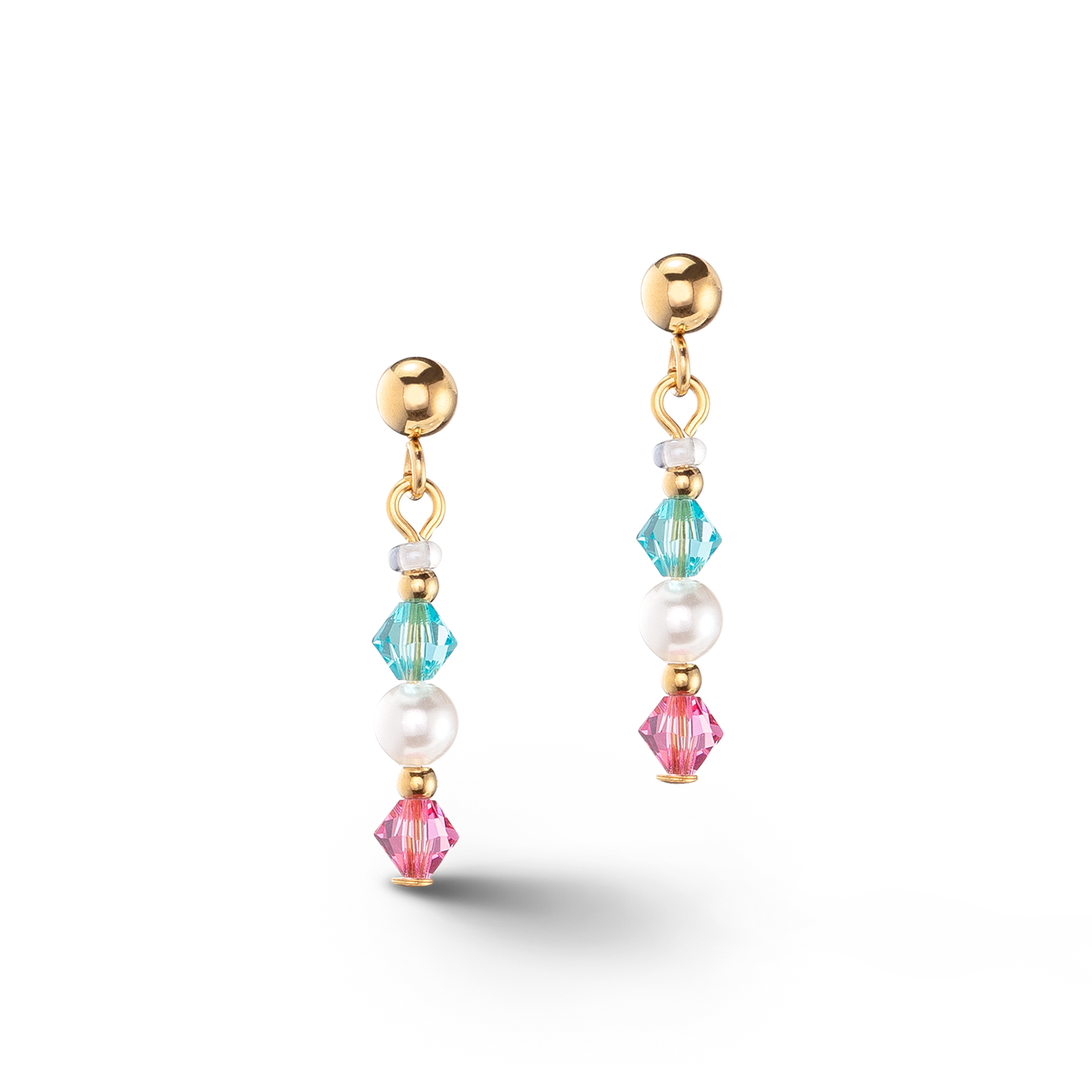 Coeur De Lion 6022E Princess Pearls Earrings Gold Multicolour