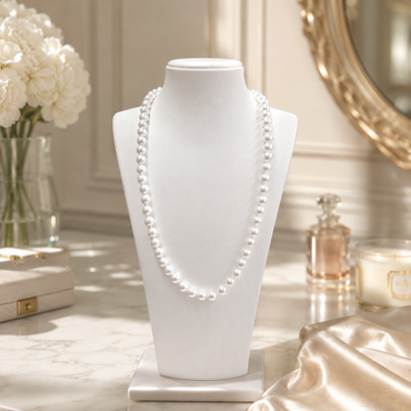 Absolute Jewellery Classic Single-Strand 6mm Pearl Necklace 4 colours