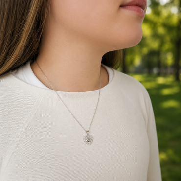 Sterling Silver Claddagh Heart Necklace