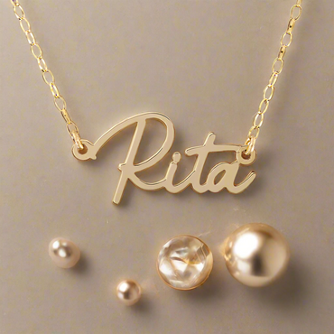 9ct Yellow Gold Personalised Name Necklace - Signature Style