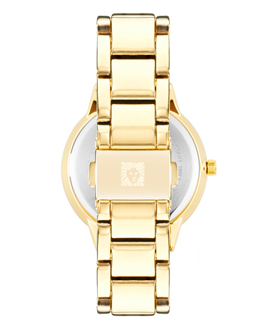 Anne Klein Black Mother of Pearl Gold Watch