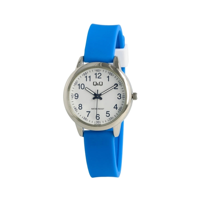 Q&Q Japan Silver Children Watch Blue Strap