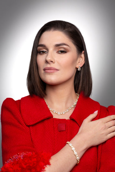 Absolute Jewellery Floral Yellow Gold Necklace