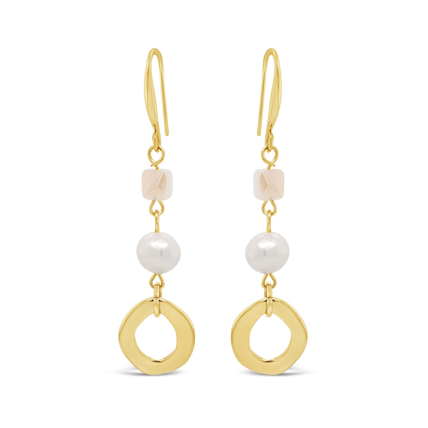 Absolute Jewellery Bead & Pearl Long Hook Earrings