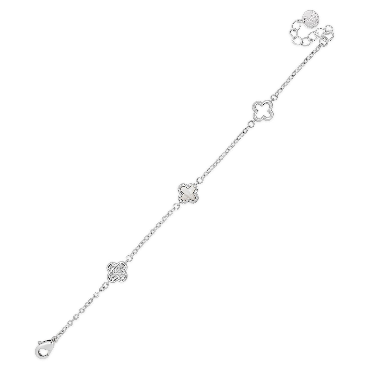 Absolute Jewellery Malachite Clover Chain Bracelet