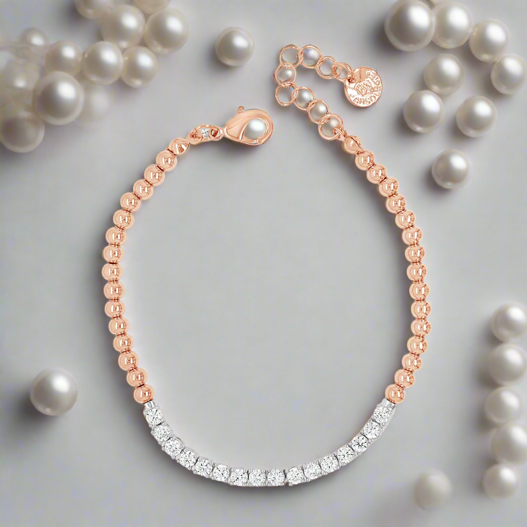 Saoirse Rose Gold & Silver Two Tone Tennis Bracelet