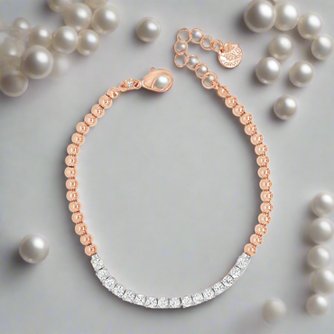 Saoirse Rose Gold & Silver Two Tone Tennis Bracelet