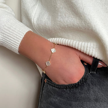 Absolute Jewellery Mother of Pearl 5 Clovers Bracelet