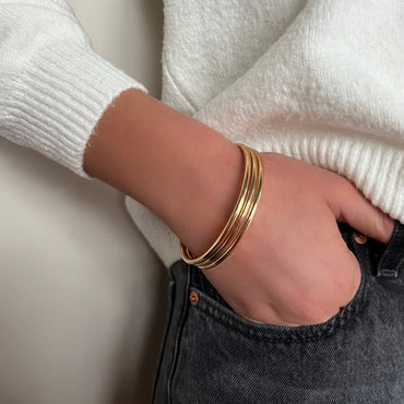 Set of 3 Bangles in Gold or Silver