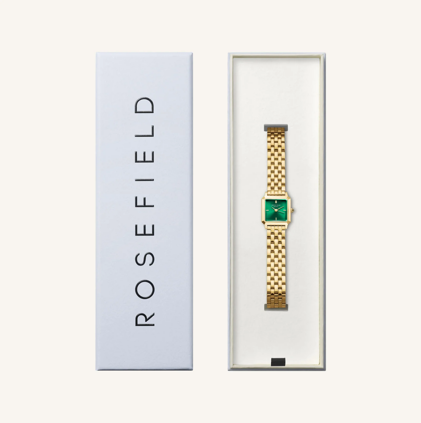 Rosefield Boxelle Gold Emerald Watch