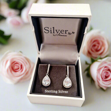 Classic Teardrop Sterling Silver Drop Earrings