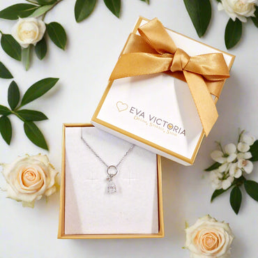 Classic Sterling Silver Teardrop Pendant with Cubic Zirconia Charm