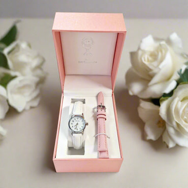 Classic Communion White Watch & Interchangeable Pink Strap