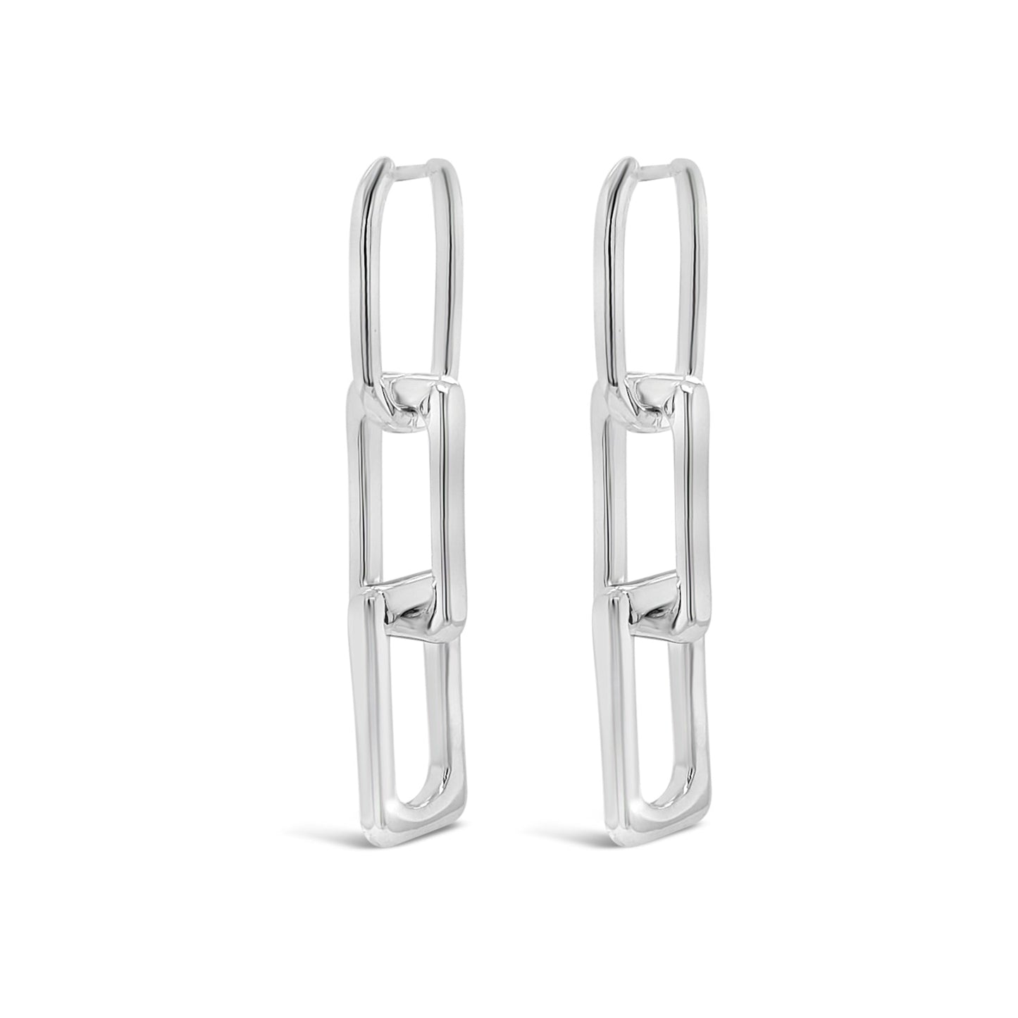 Absolute Jewellery Square Chain Links Drop Earrings