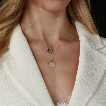 9ct Yellow Gold Solid 17 mm Engravable Disk Pendant