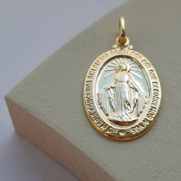 9ct Yellow Gold Miraculous Medal 13 mm