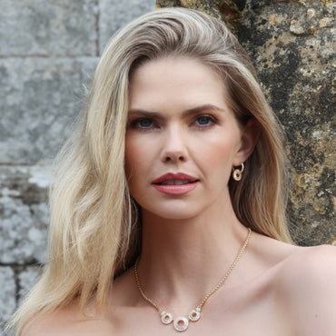 Absolute Jewellery Crystal Baguaette Hoop Earrings